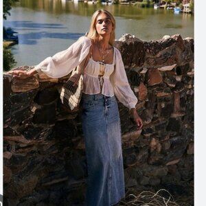 Free People - Come As You Are Denim Maxi Skirt